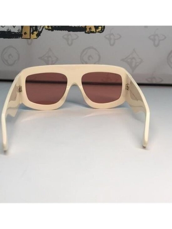 New Authentic Gucci Cream Sunglasses with Orange Lenses GG0983S 001 main image 4